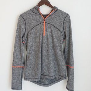 Zella Grey DriFit Hooded Workout Half Zip Tee